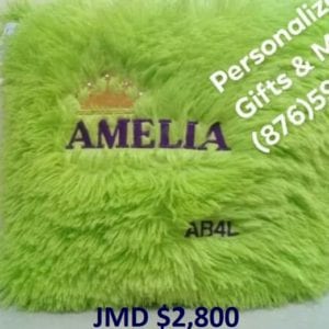Customized Embroidered Square Decorative Throw Cushions - Fluffy Faux Fur, Soft and Plush