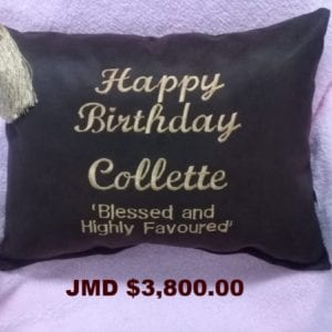 Brown Embroidered  Cushion