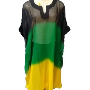 Jamaican  Colour -  Maxi Sheer Dress One Size