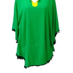 Jamaican Colour - Women Flair Blouse w/Tassel One Size