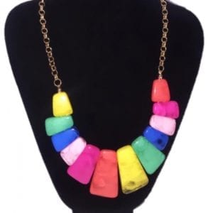 Multicolour Statement Necklace W/Chain
