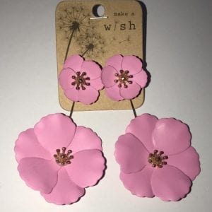 Make a W/SH  Two in One Metal Matte  Two Tier Flower Petal Earrings