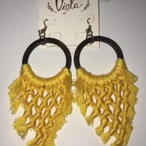 Viola Crochet Dream Catcher Tassel Hoop Earrings