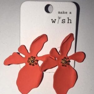 Make a Wish Flower Petal Statement Earrings with Gold Flower Bud