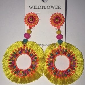 Wildflower Beaded Tassel Two Tier Earrings
