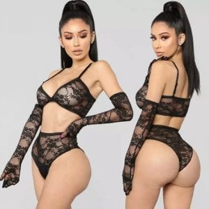 Women 3 Piece  Lingerie Lace Set
