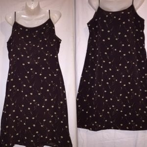 Excellent Condition-Women Floral Spaghetti Strap Dress