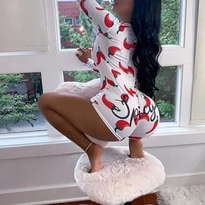 Long-Sleeved Shorts Romper Sleepwear