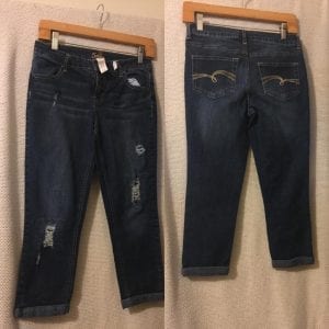 Excellent Condition-Justice Cropped Girls Jeans - size 14 