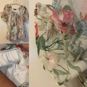 Used condition Sara Michell polyester floral blouse with lining - size medium