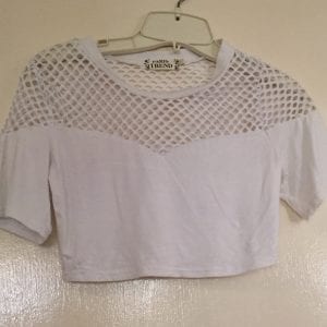 New Paris Trend Women White Cropped Blouse - Size Small