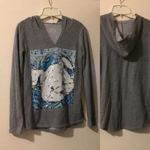 New Justice Grey Cotton/Polyester Girl Hoodie - Size 14