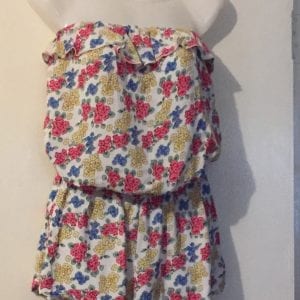 New Wet Seal Girls Floral Cotton Shorts Romper -Size Small