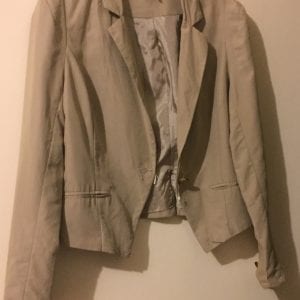 New Ashley by 26 International Women Khaki Cotton/Rayon/Polyester Blazer - Size Medium