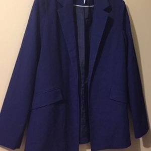New XXI Navy Blue Polyester/Rayon/Spandex Women Blazer - Size Medium