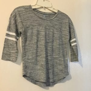 New Old Navy girl blouse polyester/ cotton / algodon grey and white size 8