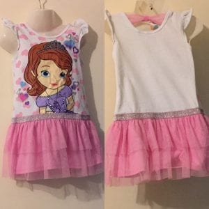 Used Disney Pink & White Sophie Dress Very Good Condition - Size 4t