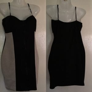 Used Black /Beige Women Spandex Knee Length Tube Dress Excellent Condition - Size Small