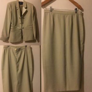 New Moshita Couture Lime Green Women Skirt Suit - Size 12