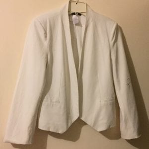 New Mark Cream Polyester/Spandex Women Blazer with Lining-Size Medium