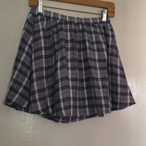 Old Navy Blue & White Plaid Cotton Girl Skirt - Size 10-12