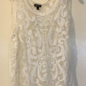 NEW Express white lace women blouse - size medium