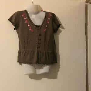 Used Glo Girl Brown Cotton Girl Blouse Good Condition- Size 6x