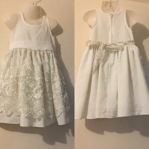 Used White Polyester Baby Girl Dress Excellent Condition - Size 2