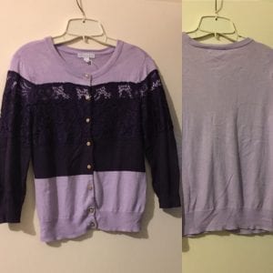 New -New York & Company Cotton/Nylon Lace Front Women Medium Sweater Blouse