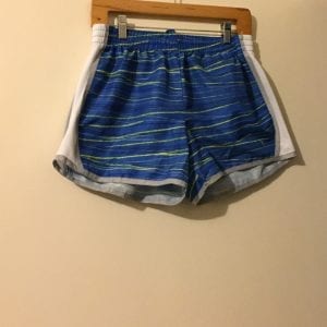 New Danskin Blue & White Stripe Polyester  Girl Shorts- Size 8-10