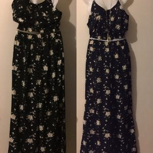 NEW women black floral palazzo pant suit - size small