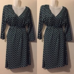 Used Just Fab Wrap Spandex Black and White women dress like new - size large
