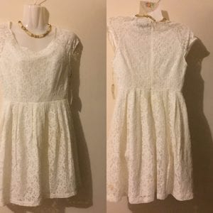New Forever 21 women cream lace knee length dress - size small