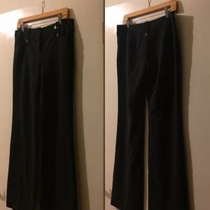 Used Women Black Wide Leg Polyester / Spandex Dress Pant Good Condition - Size 7