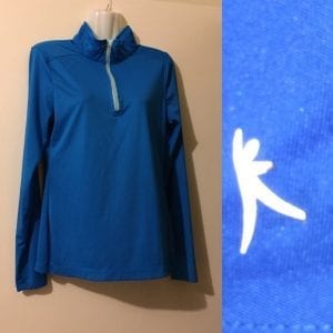 New -Danskin blue semi fitted polyester girl active ware top size 8-10