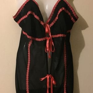 New La Vie en Black & Orange Rose Lace / Polyester Women Lingerie Top- Size Medium