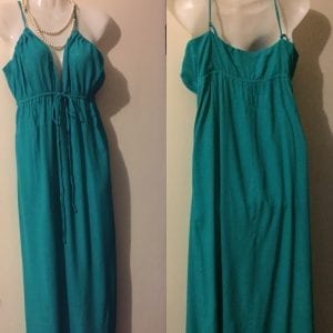 Used women dress - Forever 21 aqua green maxi strap dress excellent condition - size large