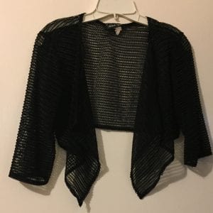 Excellent Condition Michelle Lynn Nylon /Spandex Black Woven Women Sweater Jacket -Size Small