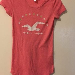 Used Hollister Orange Cotton Women Blouse Excellent Condition - Size XXS