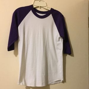 New Soffe White & Purple Cotton/Polyester Girl Blouse -Size 14
