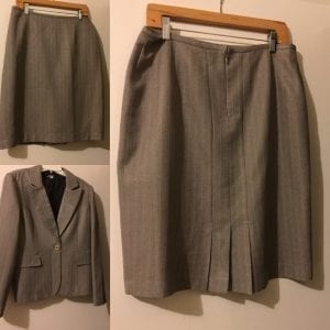Used Giorgio Sant Angelo Women Polyester Stripe Skirt Suit Excellent Condition- Size 12