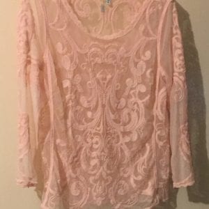 New  Express Women Nylon /Cotton Lace Pink Blouse - Size Medium