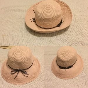 Women Beige Hat with Brown Bow