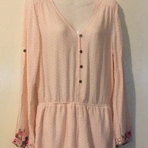 New Mini Chica Pink Rayon Women Shorts Romper -Size Medium