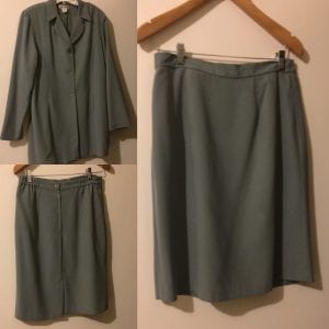 Used J.W. Treci Grey Women Skirt Suit Excellent Condition -Size 12