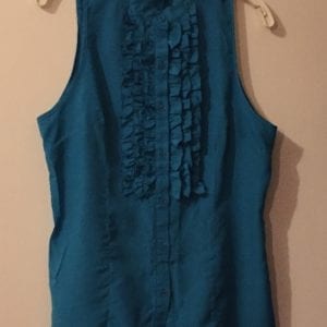 Used Jonathan L Collection Aqua Green  Polyester Women Blouse Excellent Condition - Size XL
