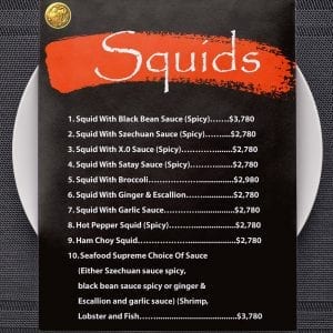 Squids - Dragon Garden Restaurant