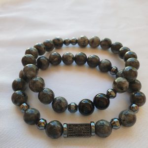 Men's Beaded Labradorite & Jade Bracelet