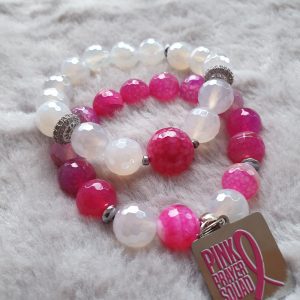 Breast Cancer Awareness Beaded Stretch Bracelet Set