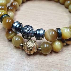 Gemstone Beaded Stretch Braceletes/8mm Round Tiger Eye Beads